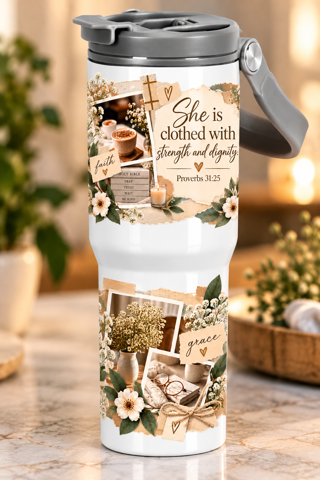 Strength & dignity · koffiemoment — 30-ounce-tumbler