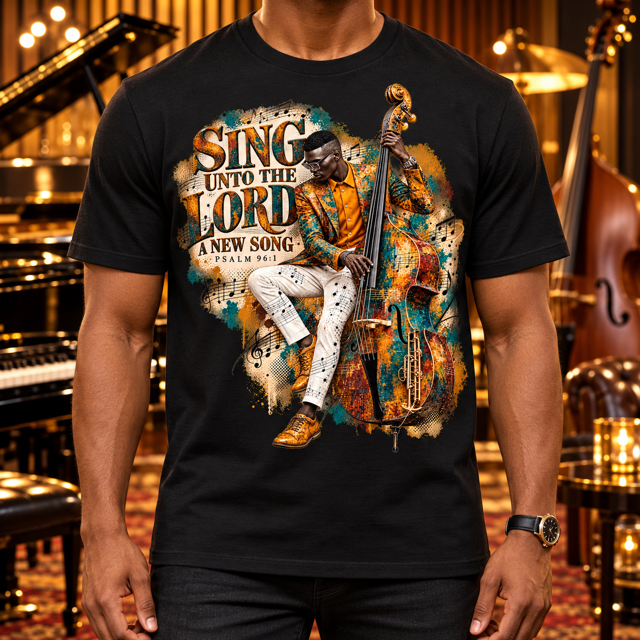 Mannen-T-shirt: Sing unto the Lord