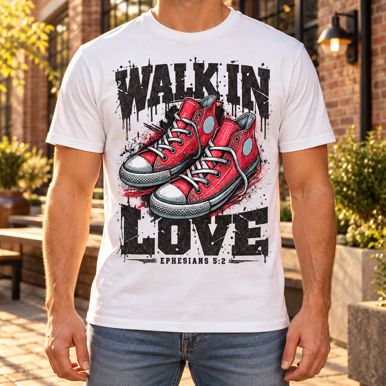 Mannen-T-shirt: Walk in Love