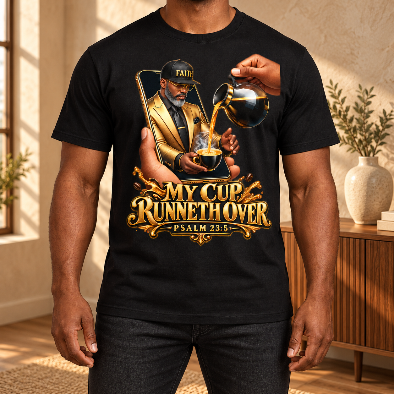 Mannen-T-shirt: My Cup Runneth Over