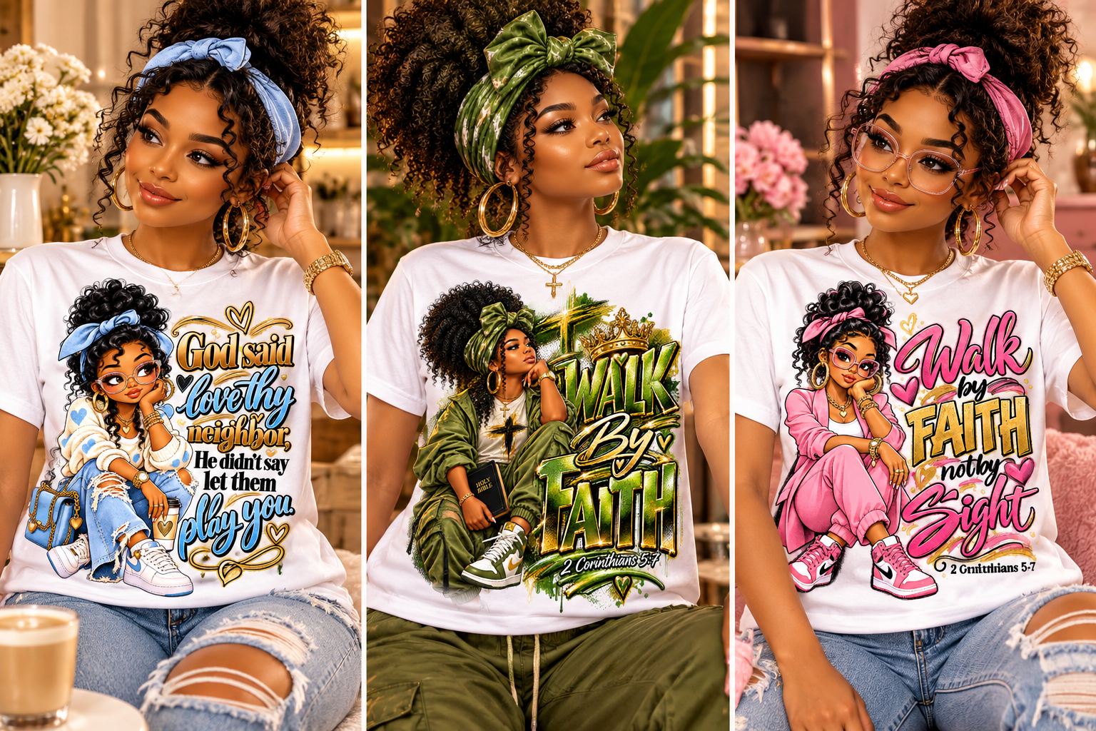T-shirtmockup: God said Love thy neighbor